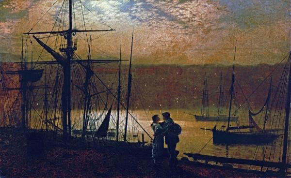 JOHN ATKINSON GRIMSHAW "OUTWARD BOUND A VIEW OF: JOHN ATKINSON GRIMSHAW"OUTWARD BOUND - A VIEW OF WHITBY"36 x 22 1/8 in. Printed on CANVAS This Giclée is high-resolution and of the highest quality, has a color permanence rating in excess of 100 yea