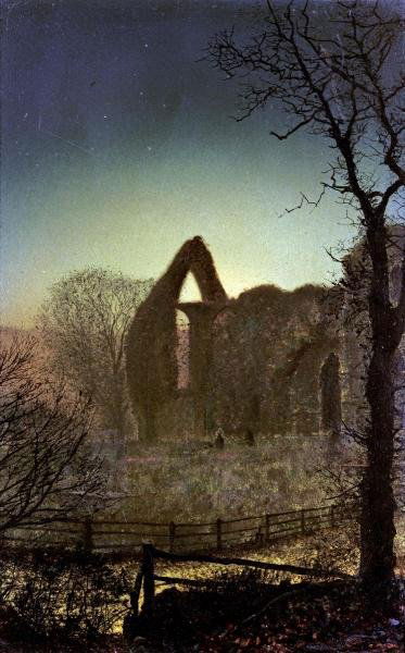 JOHN ATKINSON GRIMSHAW "BOLTON ABBEY": JOHN ATKINSON GRIMSHAW"BOLTON ABBEY"18 3/4 x 30 in. Printed on CANVAS This Giclée is high-resolution and of the highest quality, has a color permanence rating in excess of 100 years. Printed on Canva
