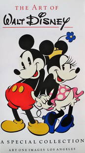 WALT DISNEY 1973 MICKEY & MINNIE MOUSE ART SERIGR: This Is A GENUINE Walt Disney Serigraph By Walt Disney Studios. This Is A Rare Promotional Poster In Excellent Condition Featuring Mickey & Minnie Mouse For The 1973 Picture Book By Christopher Finch.