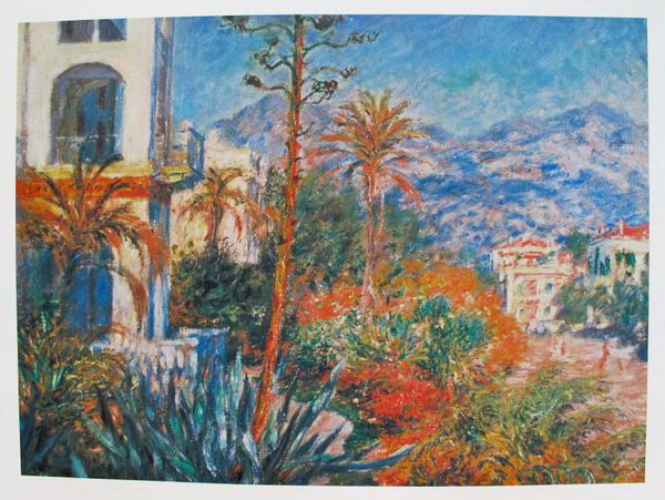 CLAUDE MONET VILLAS IN BORDIGHERA PLATE SIGNED LI: Claude Monet Lithograph Titled "Villas In Bordighera". Year Of Original: 1884. Paper Size: 16" X 20", Image Size: 11" X 15". Printed On Thick Quality Paper Stock. Unframed. Mint Condition. Beautiful
