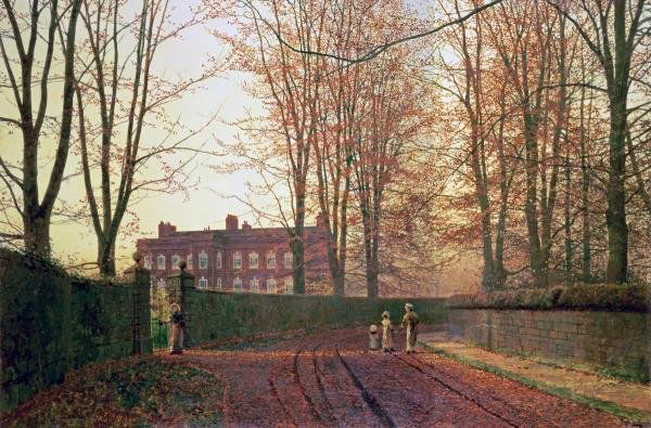JOHN ATKINSON GRIMSHAW "GOING TO CHURCH": JOHN ATKINSON GRIMSHAW"GOING TO CHURCH"30 x 19 3/4 in. Printed on CANVAS This Giclée is high-resolution and of the highest quality, has a color permanence rating in excess of 100 years. Printed on Ca