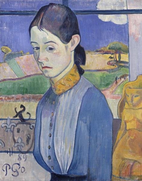 PAUL GAUGUIN "A YOUNG BRETON WOMAN": Paul Gauguin"A Young Breton Woman"23 1/2 X 30 In. This Giclée Is High-Resolution And Of The Highest Quality, Has A Color Permanence Rating In Excess Of 100 Years. Printed On Canvas, This Beautiful Pi