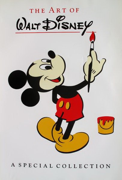 WALT DISNEY 1973 MICKEY MOUSE THE ART SERIGRAPH: This Is A Genuine Walt Disney Serigraph By Walt Disney Studios. This Is A Rare Promotional Poster In Excellent Condition Featuring Mickey Mouse For The 1973 Picture Book By Christopher Finch. This Vin