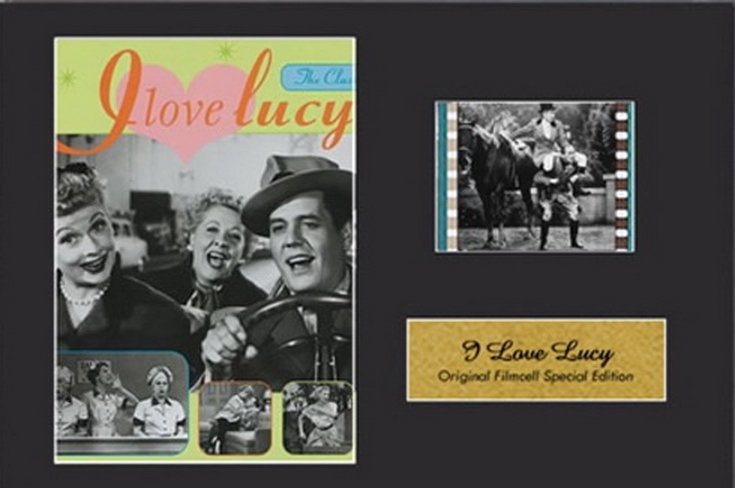 ORIGINAL FILM CELL I LOVE LUCY: New Fully Framed, Fully Authentic Filmcell With A Mini Poster Of Lucille Ball As Lucy, Desi Arnaz As Ricky And Vivian Vance As Ethel. I Love Lucy With A Genuine Cell Taken From The Original 1951-1956 