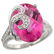 103C: 14K WHITE GOLD LARGE STONE ENGAGEMENT PINK TOPAZ