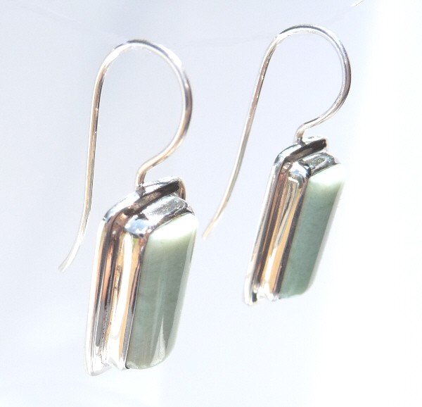 RECTANGULAR LARIMAR DROP EARRINGS