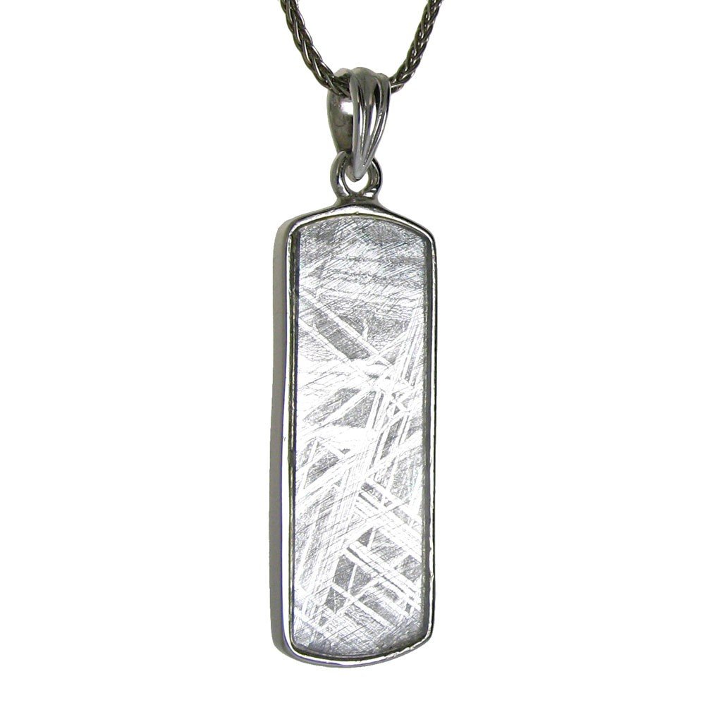 SILVER FRAMED GIBEON METEORITE: Another Simple Clean Design Of A Sterling Silver Frame Around A Hand Selected Slab Of Gibeon Meteorite. First Discovered In Namibia, Africa In 1836, The Gibeon Meteorites Come From Broken Asteroid Fra