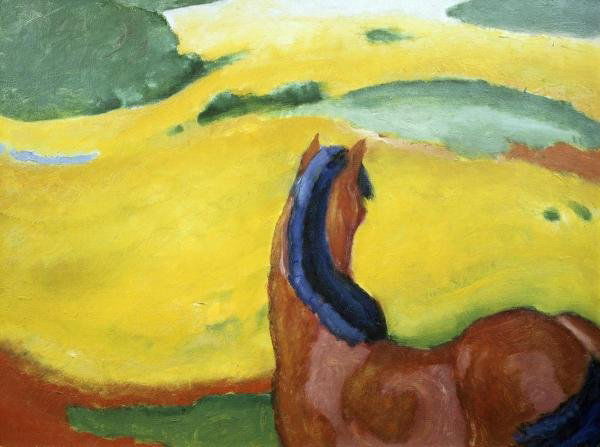 FRANZ MARC "HORSE IN THE LANDSCAPE": This Is A Franz Marc Giclee On Canvas Titled "Horse In The Landscape" Measuring - 36 X 26 7/8 In. This Giclée Is High-Resolution And Of The Highest Quality, Has A Color Permanence Rating In Excess Of