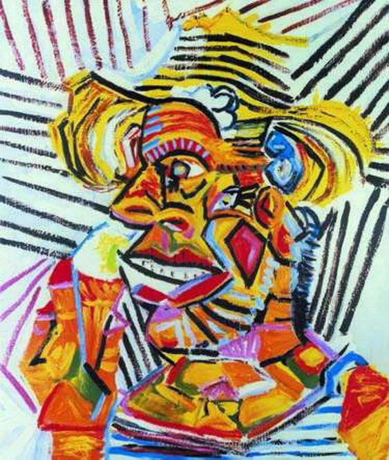 #16 MAN WITH STRAW HAT PICASSO ESTATE SIGNED GICL: Pablo Picasso (Estate Collection Domaine) Giclée Lithograph Print Titled "Man With Straw Hat." This Artwork Is Magnificent With Brilliant Rich Colors And Visual Sweep. This Is An Authentic Estate App