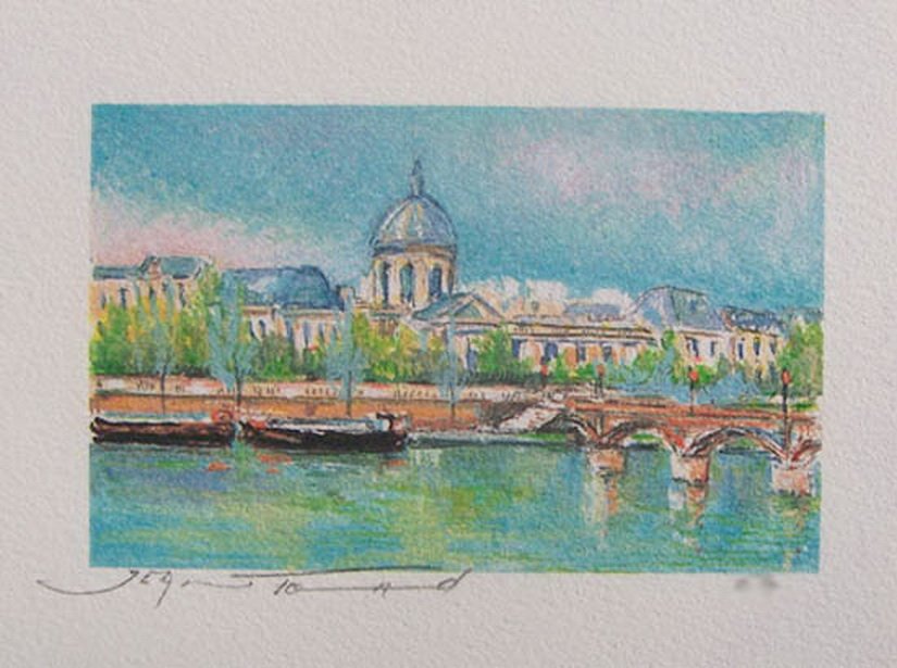 JEAN FERNAND THE NEW BRIDGE LIMITED ED. HAND SIGNED: Jean Fernand Limited Edition Hand Signed Serigraph Titled "The New Bridge." Medium: Lithograph On Paper, Hand Signed And Numbered By The Artist. Edition Size: This Piece Is An Artist Proof (Ea) Editio