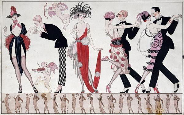 GEORGES BARBIER "THE TANGO": This Is A Georges Barbier Giclee On Canvas Titled "The Tango" Measuring - 44 X 27 1/2 In. This Giclée Is High-Resolution And Of The Highest Quality, Has A Color Permanence Rating In Excess Of 100 Yea