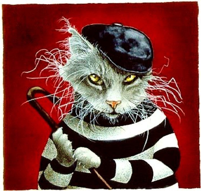 WILL BULLAS - THE CAT BURGLAR...: Will Bullas - The Cat Burglar... - Limited Edition Print Image Size: 10 3/8"W X 9 7/8"H. Edition Size:450 - Published From The Artist'S Original Work - Close On The Heels Of "The Bad Bunny..." And "Ba