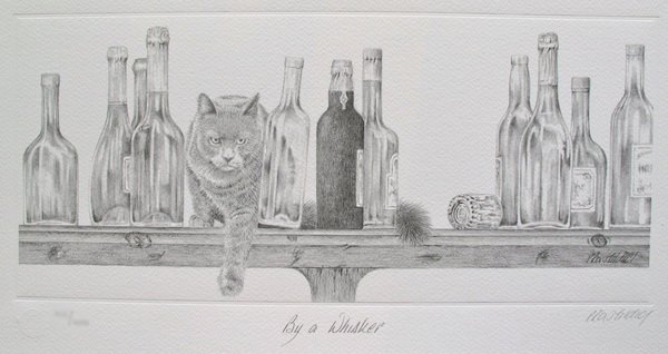 PETER HILDICK BY A WHISKER HAND SIGNED LIMITED ED: This Is A Limited Edition Hand Signed Etching By Peter Hildick Titled "By A Whisker". Medium: Etching On Paper Signed And Numbered By The Artist. This Piece Is Numbered Form An Edition Size Of 600. Im