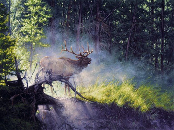 GREG BEECHAM - MYSTIC WARRIOR: Greg Beecham - Mystic Warrior - Limited Edition Print Image Size: 18 1/2"W X 13 3/4"H. Edition Size:550 - Published From The Artist'S Original Work - Deep Within The Forest, Cloaked In A Mantle Of Mis