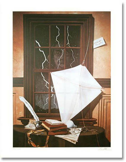 DAVID MANN TRIBUTE TO BEN FRANKLIN LIMITED ED. HAN: Lithograph Hand Signed By David Mann Titled "Tribute To Ben Franklin". Made On Archival Quality Paper. This Piece Was Hand Signed By David Mann Himself. Pencil Numbered From A Limited Edition Of 1000.