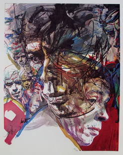RAYMOND MORETTI JAQUES BREL HAND SIGNED LIMITED E: This Is A Hand Signed Original Lithograph By Raymond Moretti Titled "Jaques Brel" From The Jaques Brel Suite "Man Of La Mancha". This Piece Is Both Hand Signed And Plate Signed By The Artist. This Pie