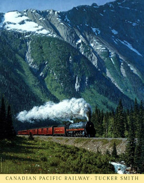 TUCKER SMITH - CANADIAN PACIFIC RAILWAY: Tucker Smith - Canadian Pacific Railway - Poster Image Size: 16 1/2"W X 19 7/8"H. - Published From The Artist'S Original Work - This Is The "Selkirk" Of The Canadian Pacific Railway, Considered The Wo