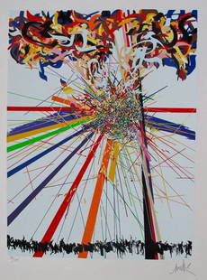 RAYMOND MORETTI MANNA HAND SIGNED LIMITED ED.: This Is A Hand Signed Original Lithograph By Raymond Moretti Titled "Manna" From The Haggadah Suite. This Piece Is Hand Signed By The Artist. This Piece Is Numbered Out Of An Edition Of 149. Edited By