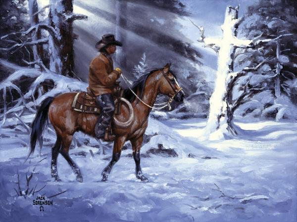 JACK SORENSON - SILENT NIGHT, HOLY NIGHT: Jack Sorenson - Silent Night, Holy Night - Giclée On Canvas - 48 X 36 In.