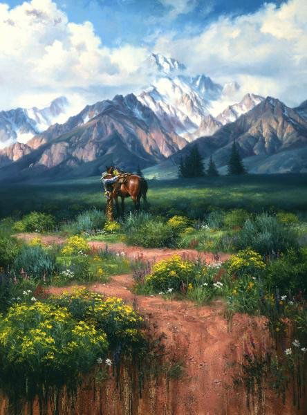 JACK SORENSON - FLOWERS FOR MAMA: Jack Sorenson - Flowers For Mama - Giclée On Canvas - 36 X 48 In.