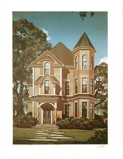 DAVID MANN GOTHIC HOUSE LIMITED ED. HAND SIGNED: This Is A Lithograph Hand Signed By David Mann Titled "Gothic House". Made On Archival Quality Paper. This Piece Was Hand Signed By David Mann Himself. Pencil Numbered From A Limited Edition Of 1000.
