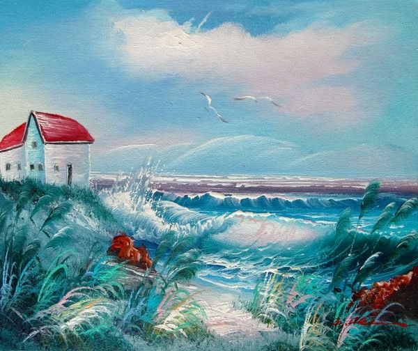 BEACH HOUSE PATH SIGNED ORIGINAL OIL PAINTING ON : This Is A Hand Signed Original Painting By F. Hernan Titled "Beach House Path". Beautiful Original Oil Painting On Canvas. Canvas Image Measures: 8" X 10". Comes Unframed, Unstretched. Hand Signed By 