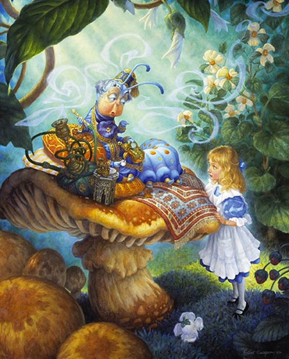 SCOTT GUSTAFSON - THE ALICE IN WONDERLAND SUITE: Scott Gustafson - The Alice In Wonderland Suite - Limited Edition Print Image Size: 9"W X 11"H. Edition Size:4000 - Published From The Artist'S Original Work - "Creating A New Alice Look Was A Fun Cha