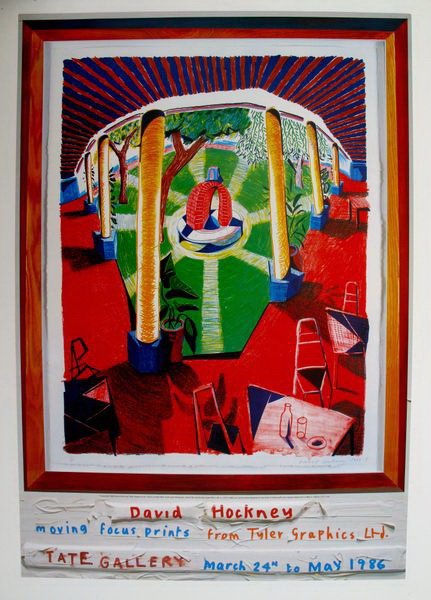 DAVID HOCKNEY VIEWS OF HOTEL WELL III PLATE SIGN: This Is A Offset Lithograph Titled “Views Of A Hotel Well Iii” By David Hockney. This Subject Is Signed In The Plate Which Means It Has A Copy Of David Hockney'S Pencil Signature On It. Paper Size