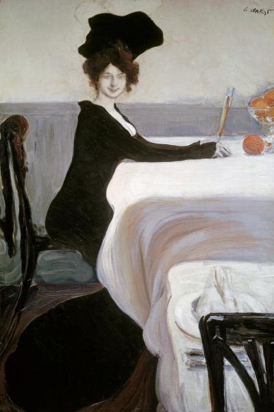 LEON BAKST - BREAKFAST: Leon Bakst - Breakfast - Giclée On Canvas - 29 3/8 X 44 In. A Giclée Print Is The Highest Quality Print Available Today. Because There Is No Visible Dot Screen Pattern, The Resulting Image Has All O