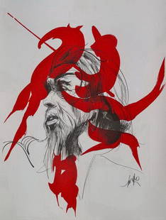 RAYMOND MORETTI SEIGNEUR ROUGE HAND SIGNED LIMITE: This Is A Hand Signed Original Lithograph By Raymond Moretti Titled "Seigneur Rouge". This Piece Is Hand Signed By The Artist. This Piece Is Numbered Out Of An Edition Of 199. Edited By Georges & Arma