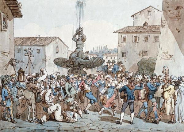 BARTOLOMEO PINELLI - CARNEVALE A ROMA: Bartolomeo Pinelli - Carnevale A Roma - Giclée On Canvas - 44 X 31 1/2 In. A Giclée Print Is The Highest Quality Print Available Today. Because There Is No Visible Dot Screen Pattern, The Resulting