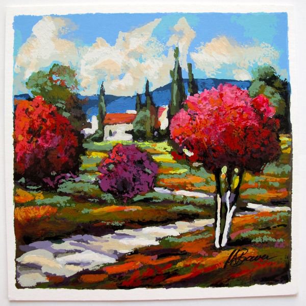 MARK BRAVER THE BACK TRAIL LIMITED ED. HAND SIGNE: Hand Signed Serigraph By Mark Braver Titled "The Back Trail". Beautiful Art Piece On Extra Thick Arches Paper. Image Measures: 8" X 8". Hand Signed And Numbered By The Artist. This Is Numbered 4/395. 