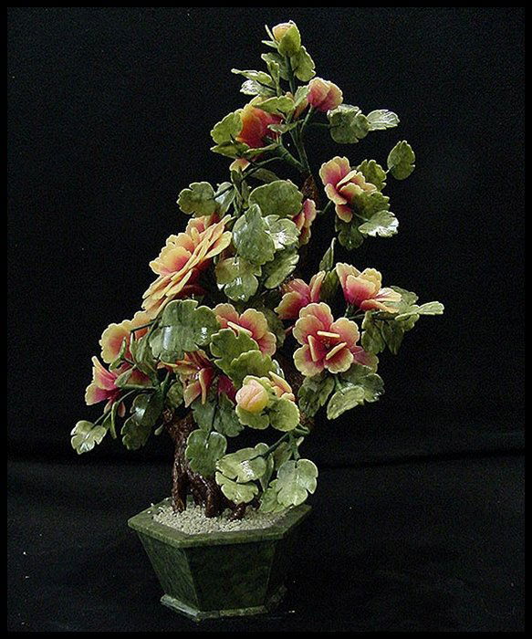 967J ORANGE JADE BONSAI FLOWER TREE Lot 967J