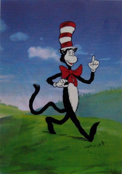 DR. SUESS CAT IN THE HAT SERICEL: Dr. Suess Cat In The Hat Sericelthis Is A Rare, Sold Out, Limited Edition Dr. Suess Sericel Entitled "Cat In The Hat". This Cel Measures 8.5" X 11. This Cel Comes With A Complimentary Laser Background