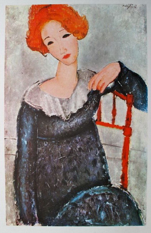 AMEDEO MODIGLIANI WOMAN WITH RED HAIR 1971 PLATE: Amedeo Modigliani Woman With Red Hair 1971 Plate Signed Limited Ed. Lithographthis Is A Amedeo Modigliani Lithograph Titled "Woman With Red Hair". This Piece Is Plate Signed Which Means It Has A Copy