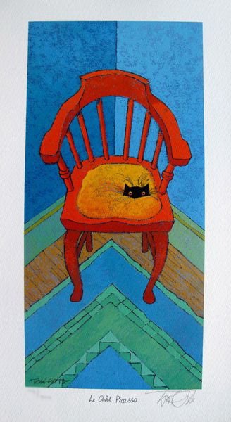 TONI GOFFE HILL LE CHAT PICASSO HAND SIGNED LIMIT: Toni Goffe Hill Le Chat Picasso Hand Signed Limited Ed. Gicleethis Is A Limited Edition Hand Signed Lithograph By Toni Goffe Titled "Le Chat Picasso". Medium: Photo Lithography On Paper [Signed And Nu