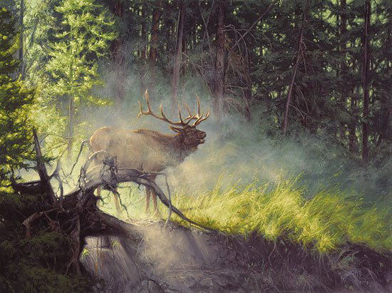 Greg Beecham - MYSTIC WARRIOR: Greg Beecham - Mystic Warrior - Limited Edition Print - Imaage Size: 18 1/2"W X 13 3/4"H. - Edition Size:550 - Published From The Artist'S Original Work. - Deep Within The Forest, Cloaked In A Mantle