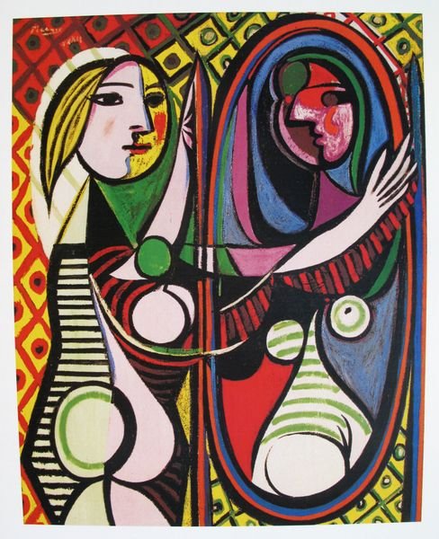 PABLO PICASSO GIRL BEFORE A MIRROR PLATE SIGNED L: Pablo Picasso Girl Before A Mirror Plate Signed Lithographthis Is A Pablo Picasso Lithograph Titled “Girl Before A Mirror” (Year Of Original: 1932). Paper Size: 14" X 11", Image Size: 10.5" X 8.5"