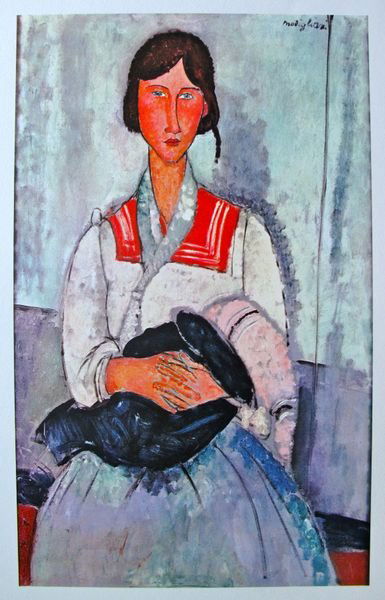AMEDEO MODIGLIANI GYPSY WOMAN 1971 PLATE SIGNED L: Amedeo Modigliani Gypsy Woman 1971 Plate Signed Limited Ed. Lithographthis Is A Amedeo Modigliani Lithograph Titled "Gypsy Woman With Baby". This Piece Is Plate Signed Which Means It Has A Copy Of Mod