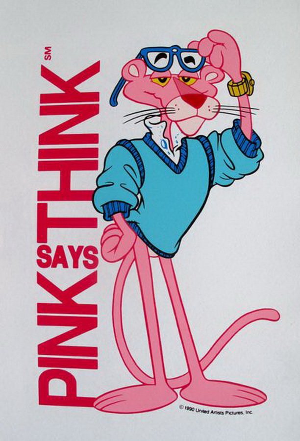 PINK PANTHER 1990 UNITED ARTIST LITHOGRAPH PINK : Pink Panther 1990 United Artist Lithograph Pink Say Thinkthis Is An Offset Lithograph Of The Pink Panther Titled "Pink Says Think". This Piece Is Copyrighted By United Artist In 1990. Only 100 Of Thes
