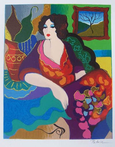 PATRICIA GOVEZENSKY KATTY HAND SIGNED SERIGRAPH: Patricia Govezensky Limited Edition Hand Signed Serigraph Titled "Katty". Patricia Govezensky Was A Student Of Famous Israeli Artist Itzchak Tarkay And His Undeniable Influence On Her Artistic Style C
