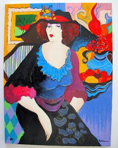 PATRICIA GOVEZENSKY AMANDA HAND SIGNED LIMITED ED: Patricia Govezensky Limited Edition Hand Signed Giclee On Canvas Titled "Amanda". Patricia Govezensky Was A Student Of Famous Israeli Artist Itzchak Tarkay And His Undeniable Influence On Her Artistic