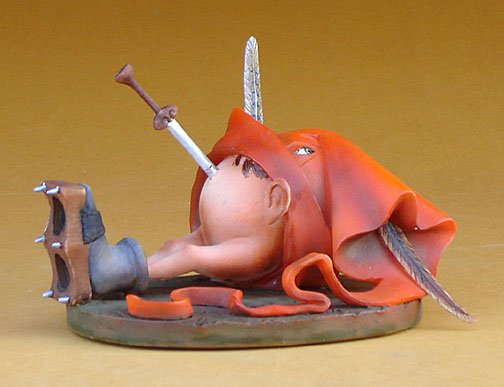 JHERONYMUS BOSCH FAT BELLY WITH DAGGER SCULPTURE: This Is An Jheronymus Bosch Sculpture Entitled "Fat Belly With Dagger" From The Temptation Of Saint Anthony. Highly Collectible, Quality, Resin Sculpture With Hand-Painted Color Details, Matte And Glo