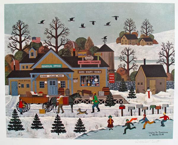 JANE WOOSTER SCOTT LAYING IN PROVISIONS HAND SIG: Jane Wooster Scott Limited Edition Hand Signed Lithograph Titled "Laying In Provisions". This Lithograph Is Pencil Hand Signed By Jane Wooster Scott. This Piece Is Numbered From An Artist Proof Editio
