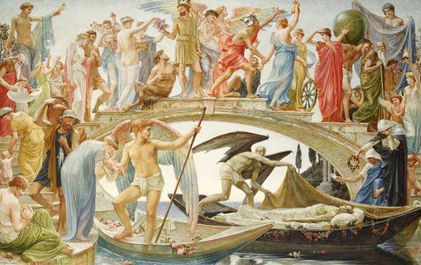 WALTER CRANE - THE BRIDGE OF LIFE: Walter Crane - The Bridge Of Life - Giclée On Canvas - 36 X 22 5/8 In.