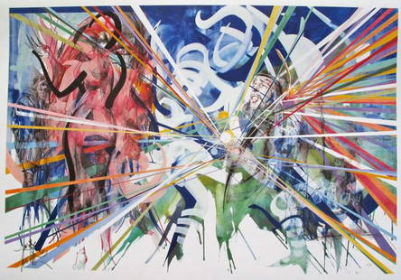 RAYMOND MORETTI LES MIROIR HAND SIGNED LIMITED ED: Hand Signed Original Lithograph By Raymond Moretti Titled "Les Miroir". This Piece Is Both Hand Signed And Plate Signed By The Artist. This Piece Is Pencil Marked Hc (Rare Hors Commerce Edition). Edit