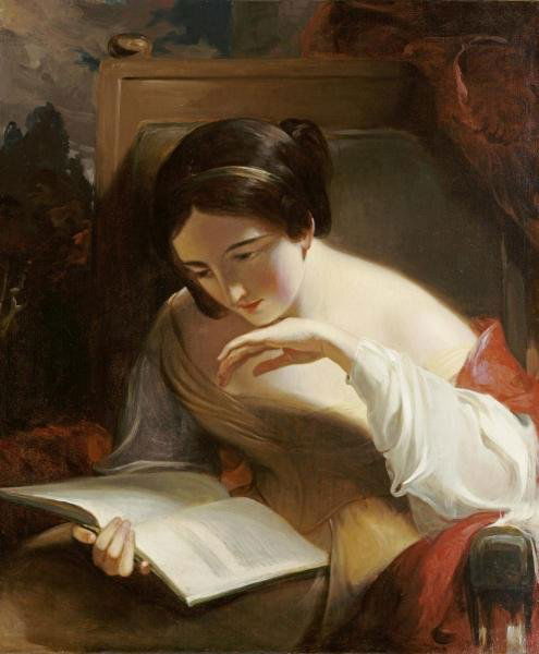 THOMAS SULLY - PORTRAIT OF A GIRL READING: Thomas Sully - Portrait Of A Girl Reading - Giclée On Canvas - 29 3/4 X 36 In.~~A giclée print falls between serigraph and lithograph in quality. Although they can be made on paper, Giclees on canva