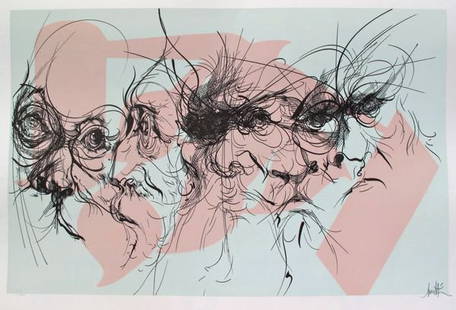RAYMOND MORETTI THE FIVE WISE MEN HAND SIGNED LIM: Hand Signed Original Lithograph By Raymond Moretti Titled "The Five Wise Men" From The Haggadah Edition. This Piece Is Hand Signed By The Artist. This Piece Is Pencil Marked Ea (Rare Artist Proof Edit