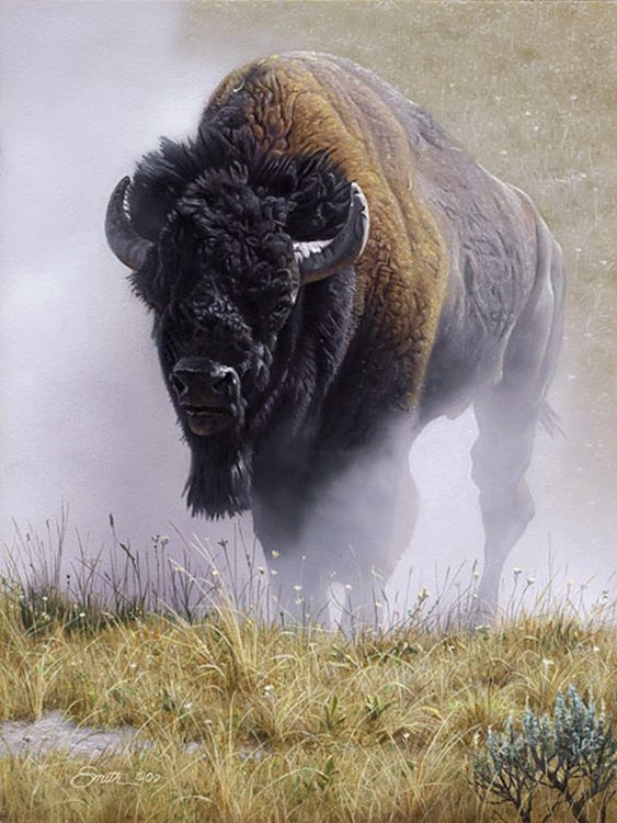 DANIEL SMITH OUT OF THE DUST: Daniel Smith Out Of The Dust Smallwork Canvas Edition Image Size: 9"W X 12"H. Edition Size:200 Artist Daniel Smith Had Yet Another Stellar Year In 2009. He Enjoyed A Two Week Research Safari To Kenya 