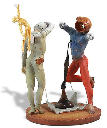 SALVADOR DALI THE POETRY OF AMERICA - COSMIC ATHL: Sculpture Entitled "the Poetry Of America - Cosmic Athletes" By Salvador Dali. Highly Collectible, Quality, Resin Sculpture With Hand-painted Color Details, Matte And Glossy Finish. Guaranteed Fully A